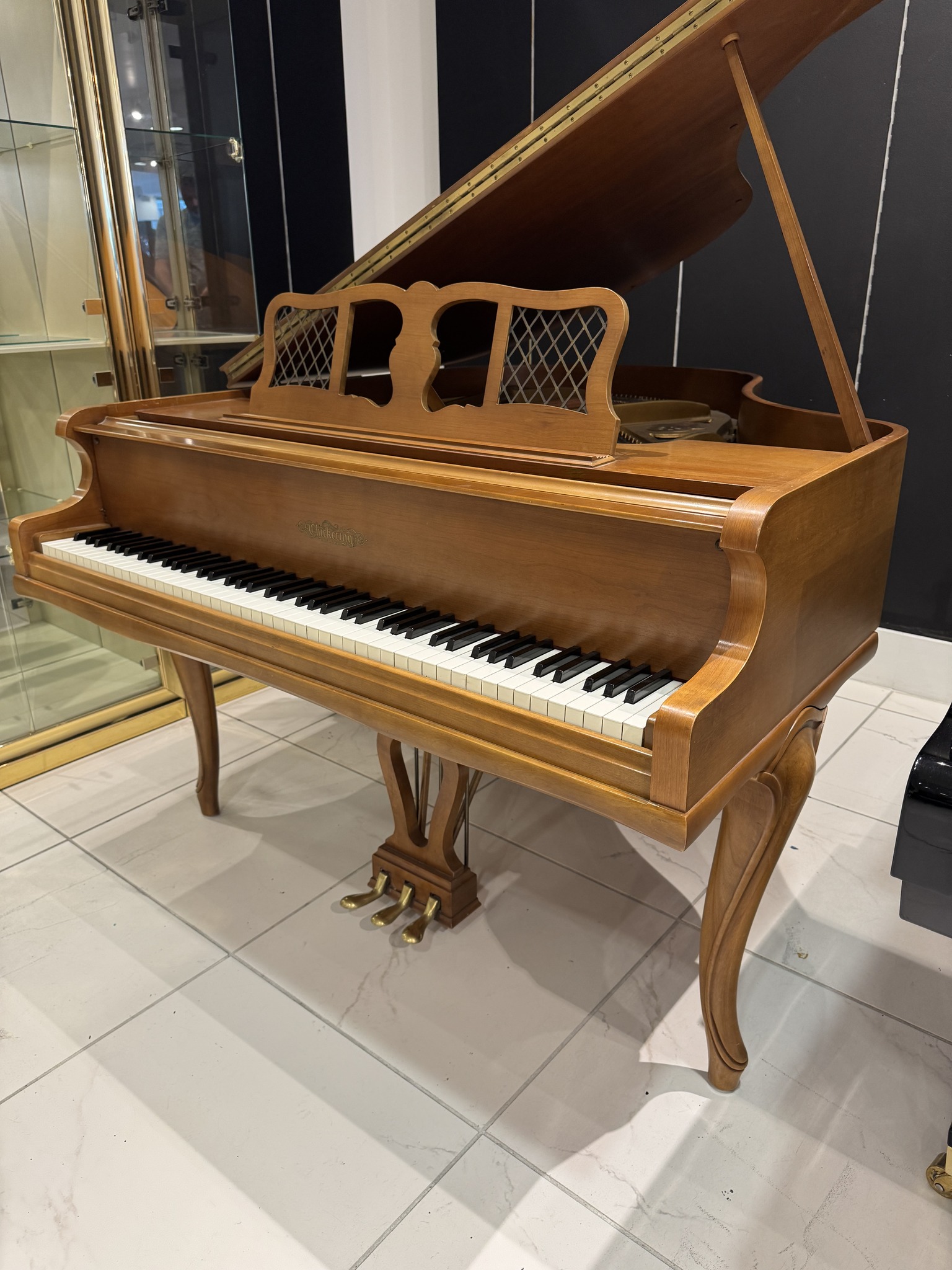 Chickering — American Walnut piano detail