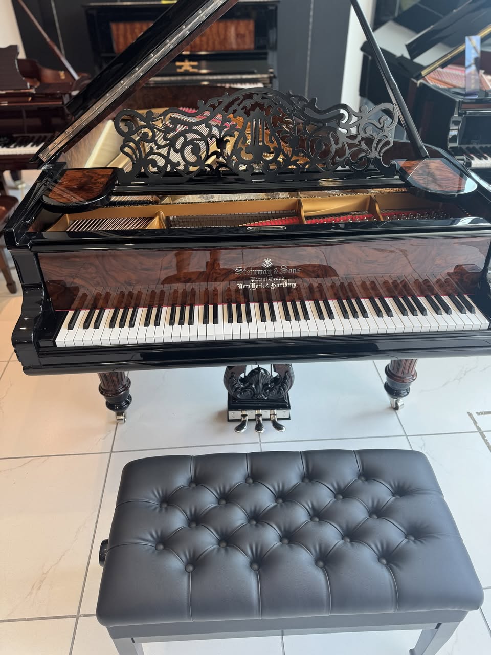 Steinway Model B piano detail