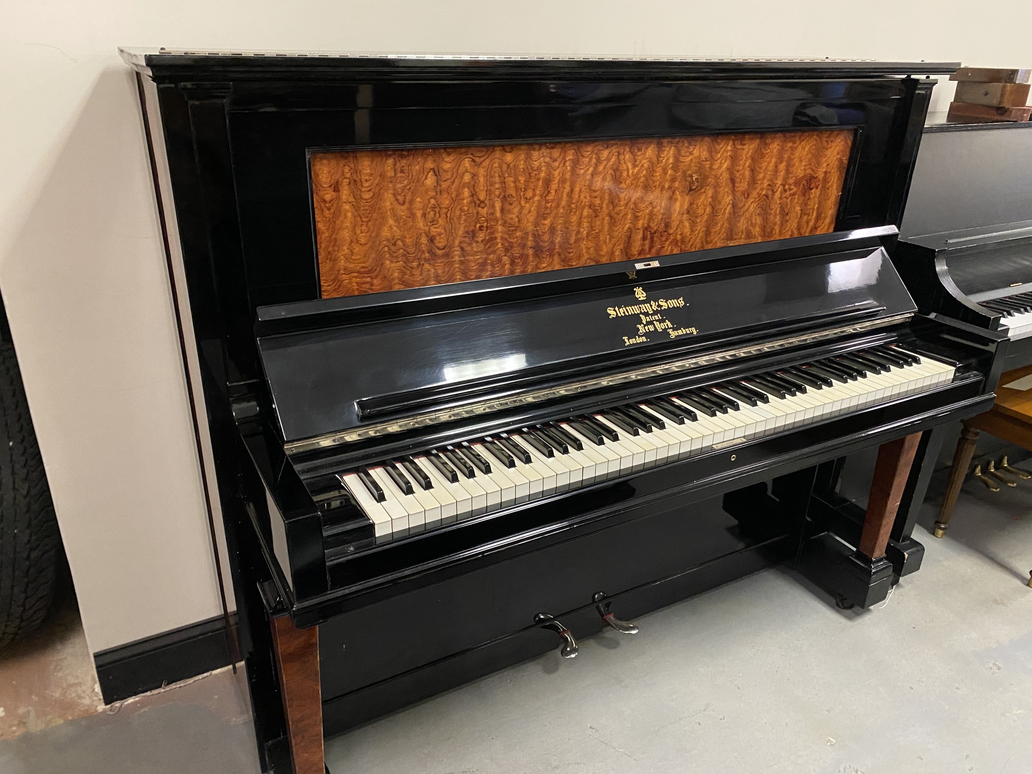 Steinway K-52 Upright piano detail